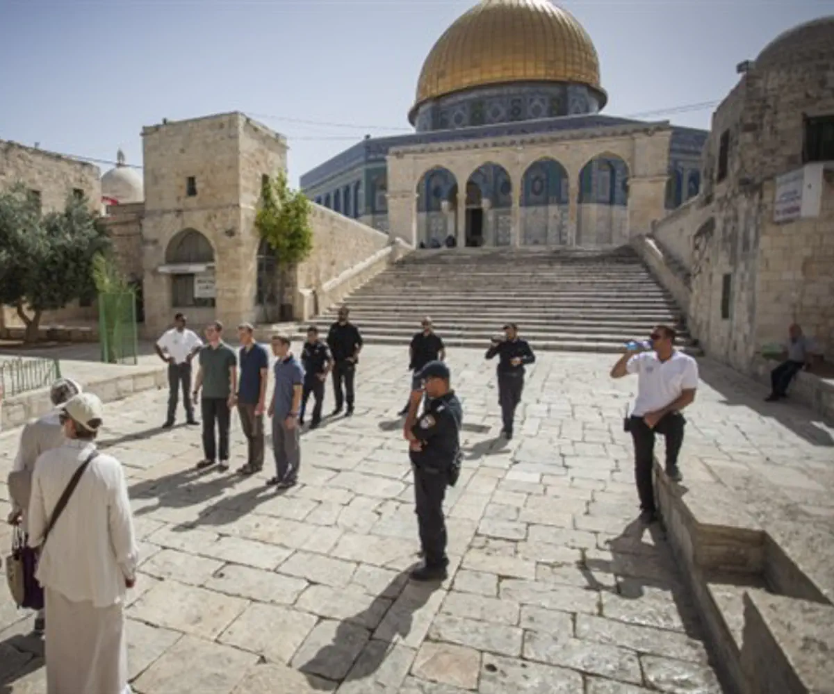 Jewish visitors on Temple Mount