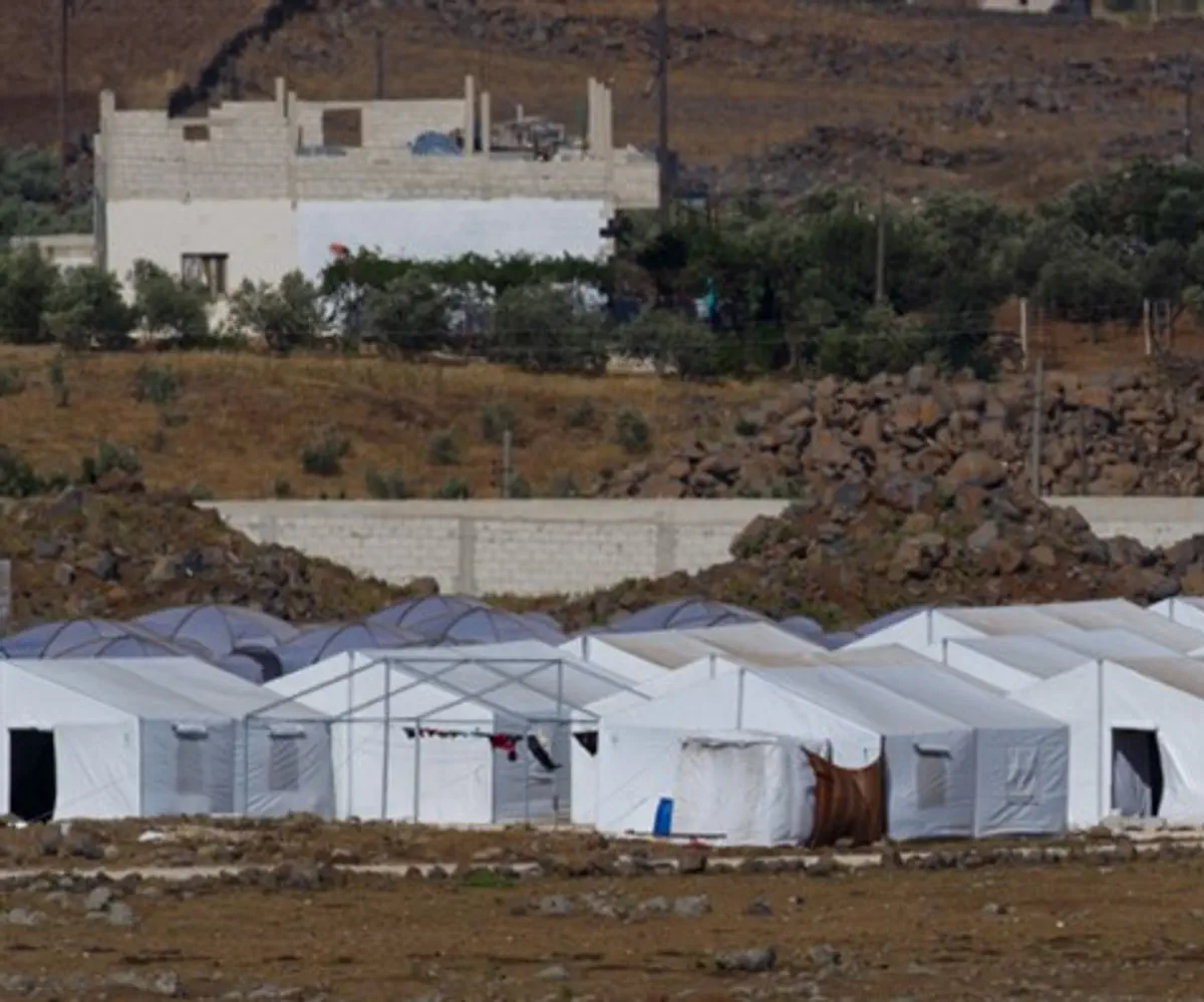 Syrian refugee camp near the Golan Heights