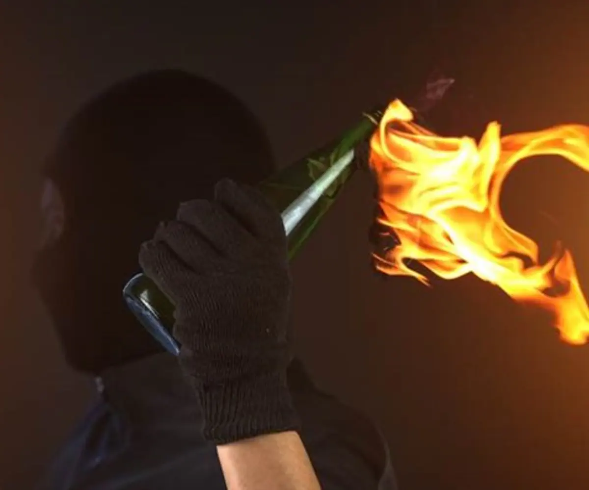 Molotov cocktail (illustrative)