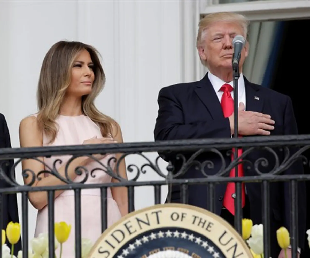 Barron Trump with Melania and President Donald