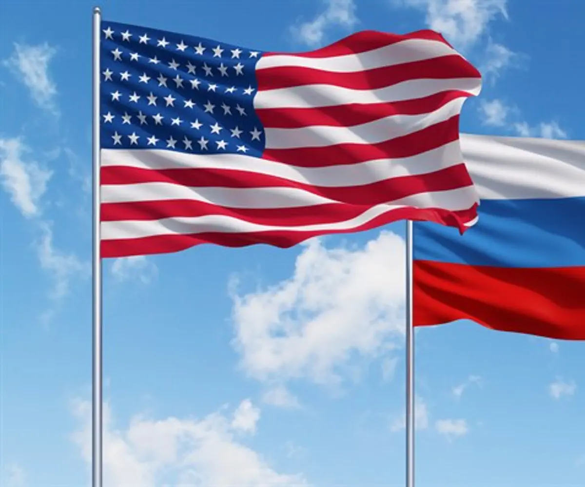 Flags of U.S. and Russia