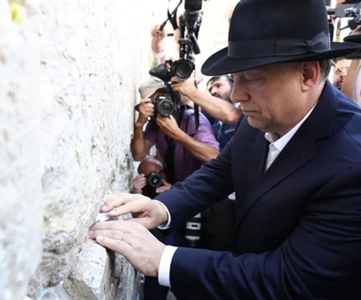 Hungarian PM Viktor Orban at the Western Wall