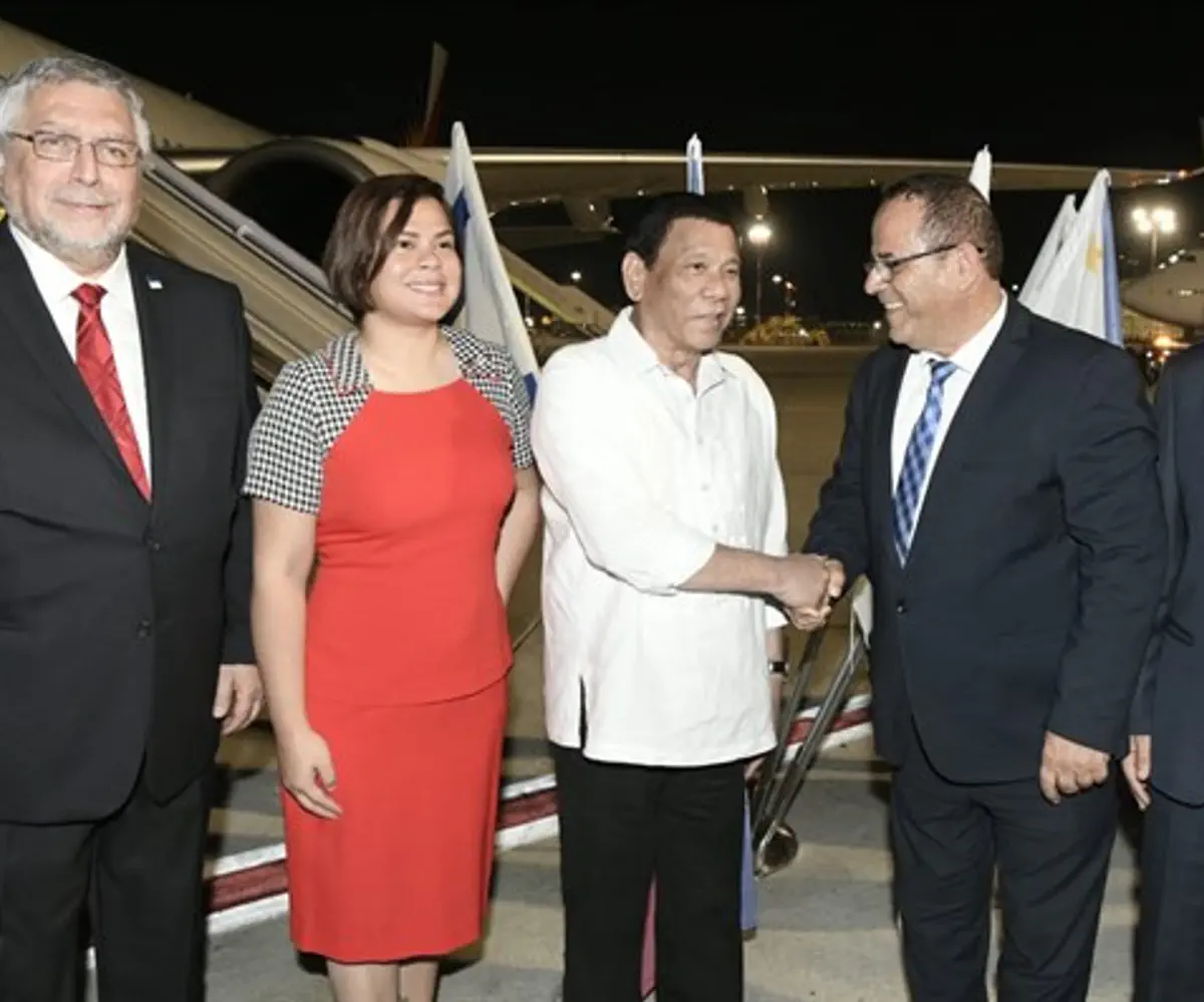 Rodrigo Duterte lands in Israel