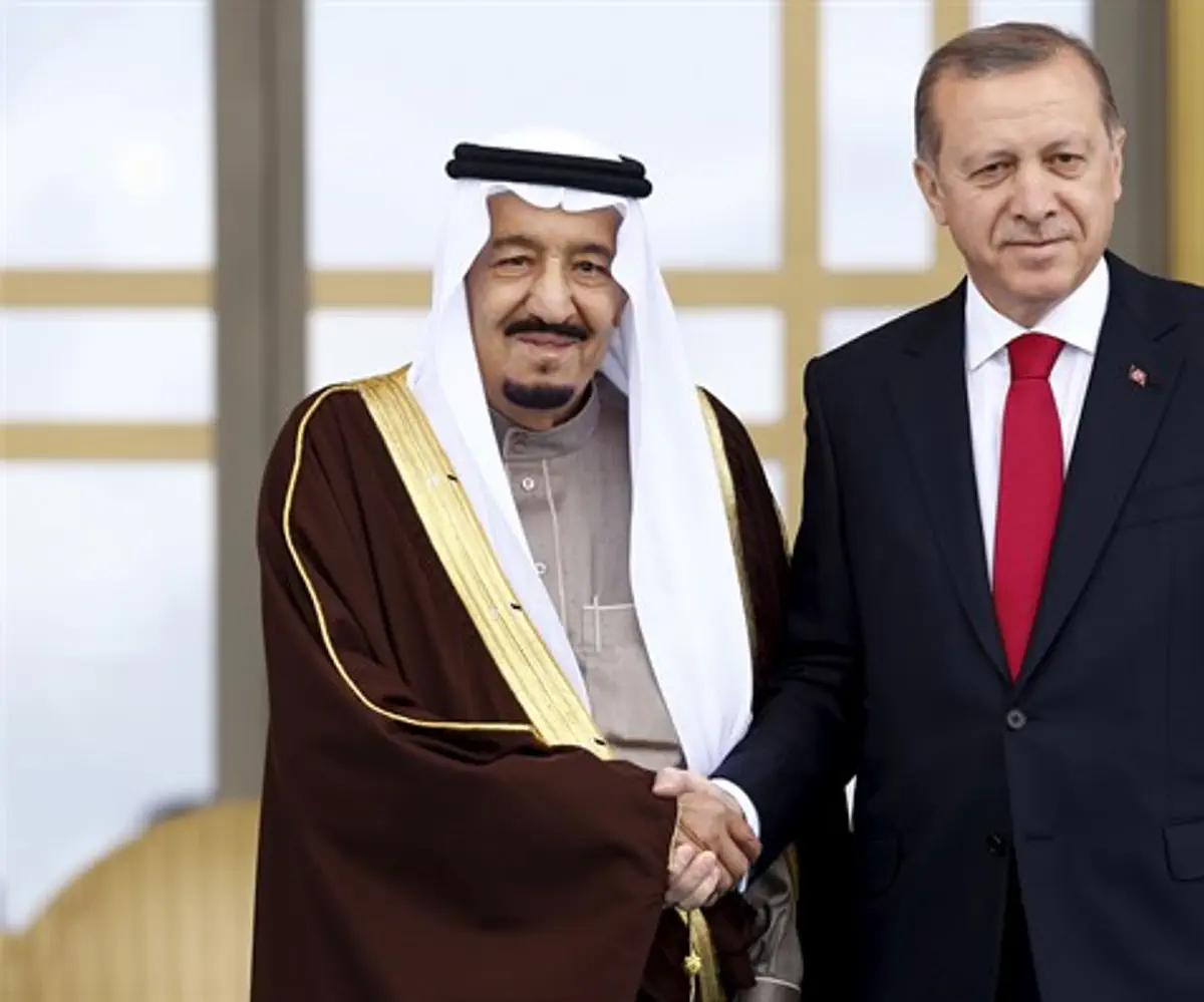 King Salman and Recep Tayyip Erdogan
