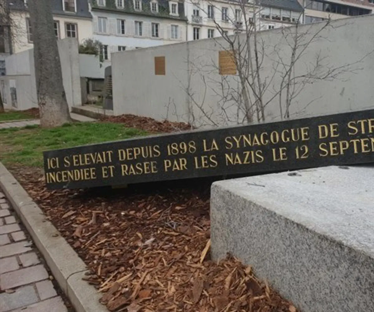 The vandalized Strasbourg memorial