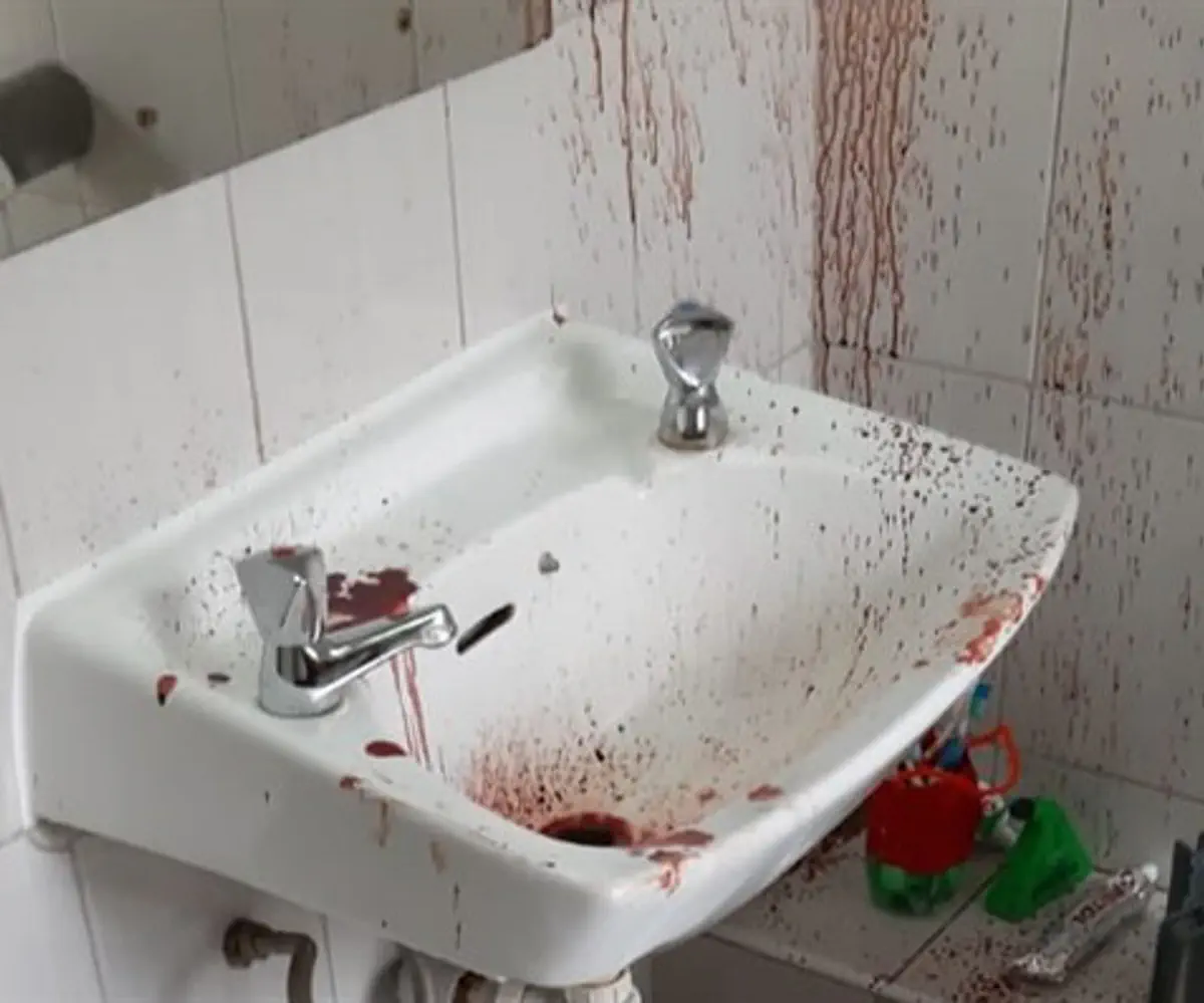 Blood-covered bathroom at scene of Nairobi break-in