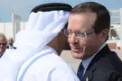 Herzog lands in Abi Dhabi, received by UAE Foreign Minister