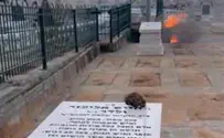 Watch: Chaim Walder's books burned in front of his grave