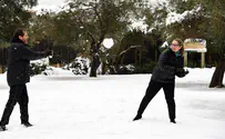 Watch: A presidential snow fight