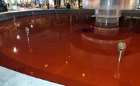 Man pours red paint into fountain at Dizengoff Square