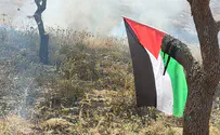 דליקות סמוך ליצהר, דגל פלסטין נתלה באזור