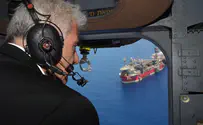 Watch: Lapid flies over Karish natural gas platform
