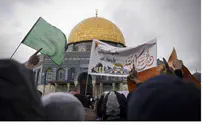 Gazan Hamas-Supporters Burn French Flag on Temple Mount