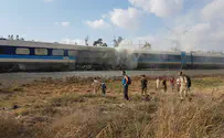 Israel Railways train goes up in flames