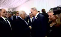 Watch: Netanyahu, Rivlin shake hands with PA chairman