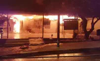 תיעוד: בית כנסת עלה באש במבוא חורון