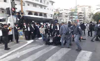 Police arrest nine haredim during anti-draft protest