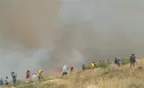 Fire rages outside of Israeli town in Samaria