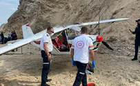Light plane crashes at Netanya beach, pilot's condition minor