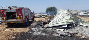 ערבים שרפו את חוות קרני ראם בשומרון