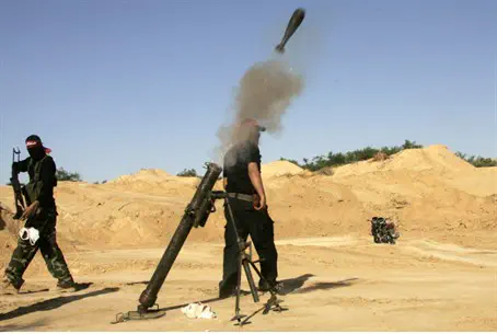 Terrorists fire mortar shells