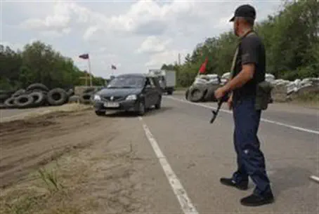 Блокпост пророссийских боевиков на Луганщине