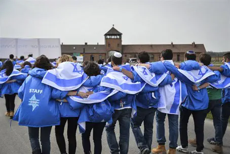 Еврейские школьники на экскурсии в Освенциме