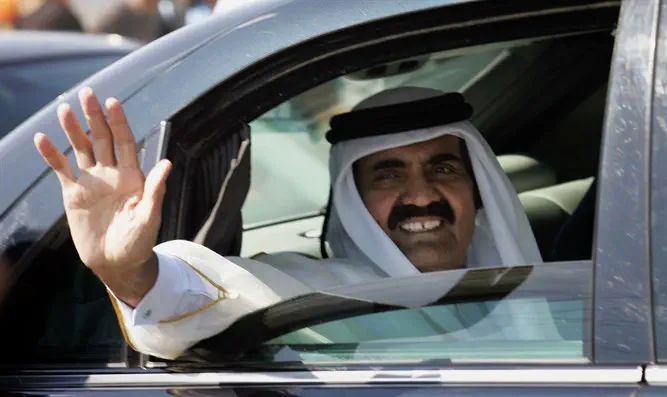 Qatari Emir Sheikh Hamad bin Khalifa al-Thani in Gaza