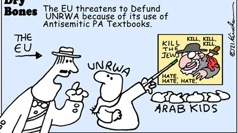 Dry Bones - EU defunding UNRWA due to textbooks