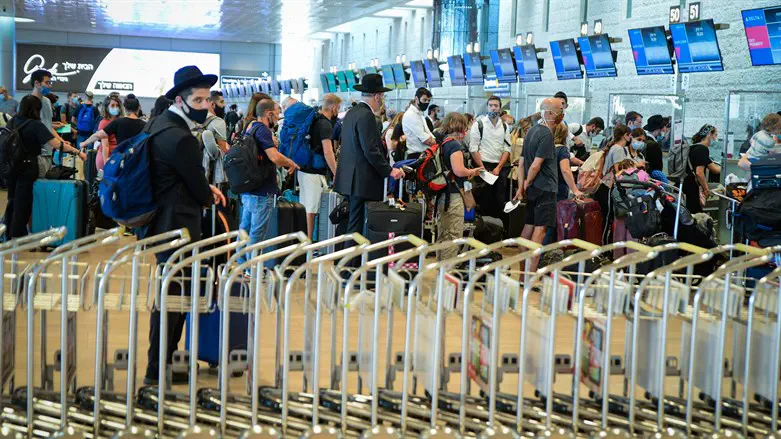 Lines at Ben Gurion International Airport