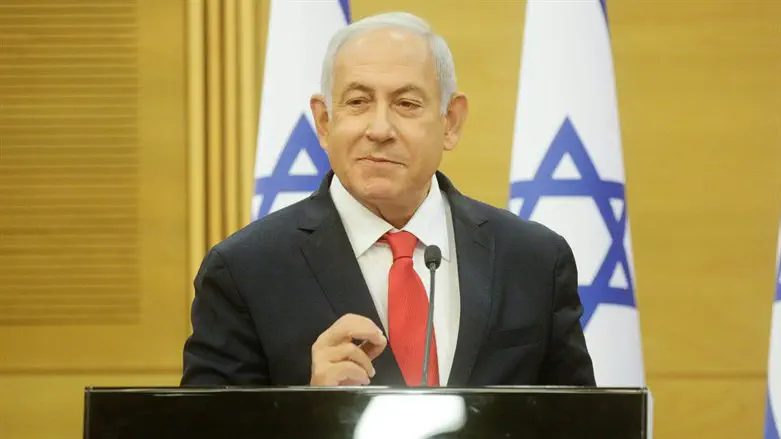 Netanyahu en la reunión de facciones
