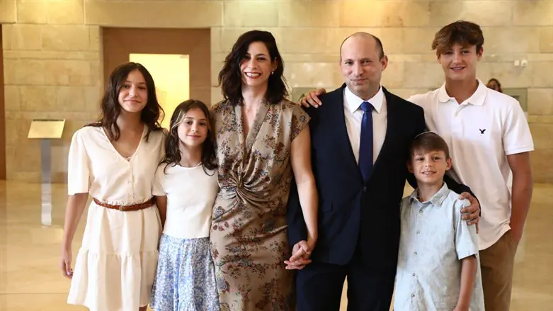 PM Naftali Bennett with his family