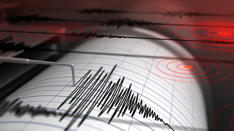 Seismograph showing earthquake