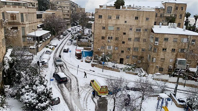 Snow in Jerusalem on Thursday morning