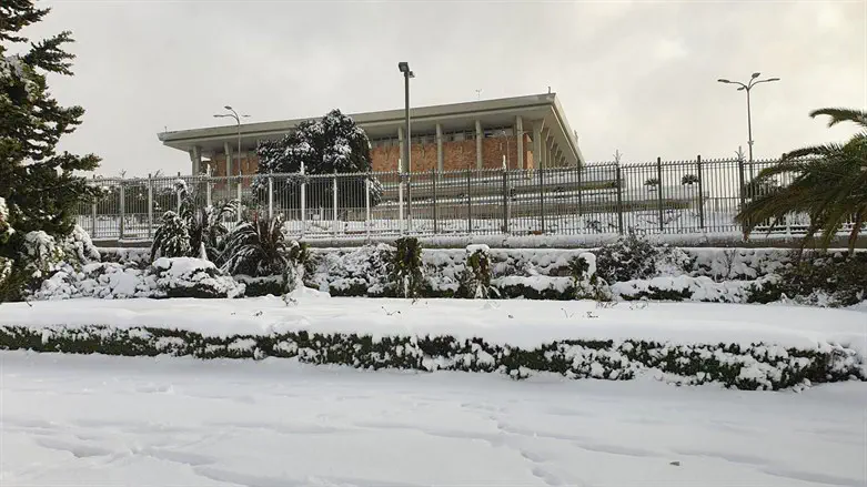 Israeli Knesset covered in snow in 2022