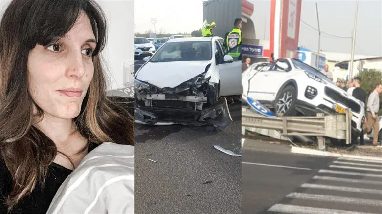 Enhal Shmueli and her car following the accident