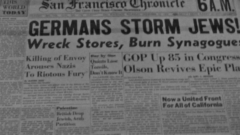 News report of Kristallnacht