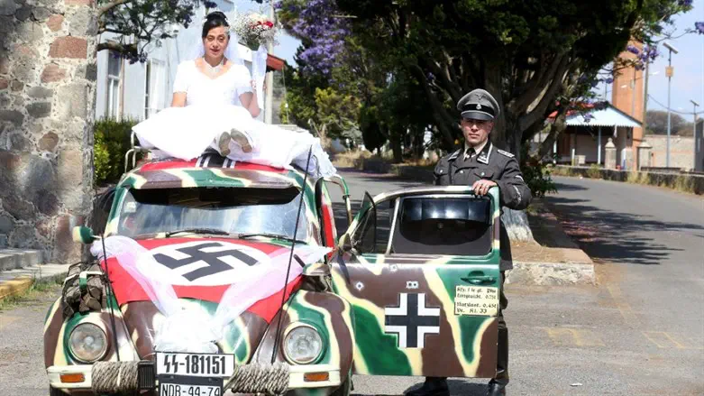 Fernando and Josefina married in a Nazi-themed wedding in Tlaxcala, Mexico, Apri