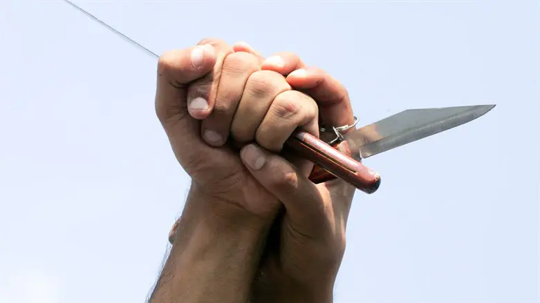 Arab terrorists brandish knives