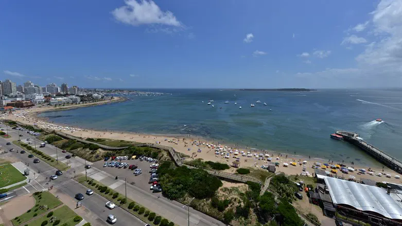 A view of the beach in Punta del Este, Uruguay.