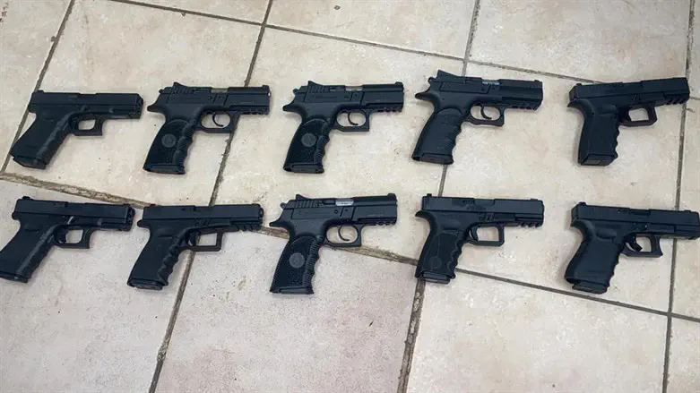 confiscated handguns