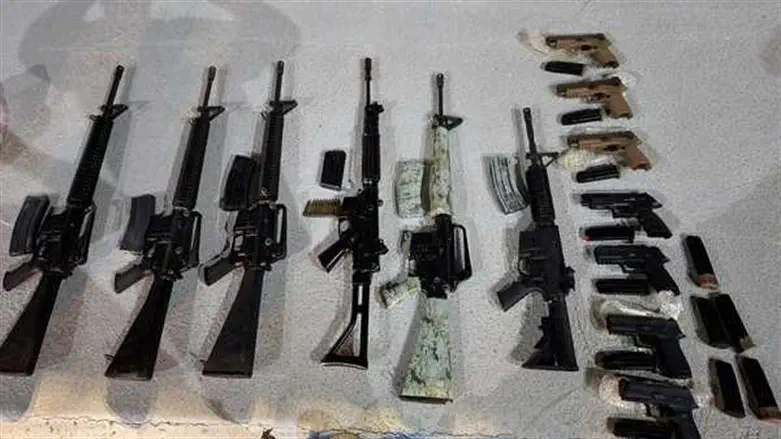 The confiscated weapons