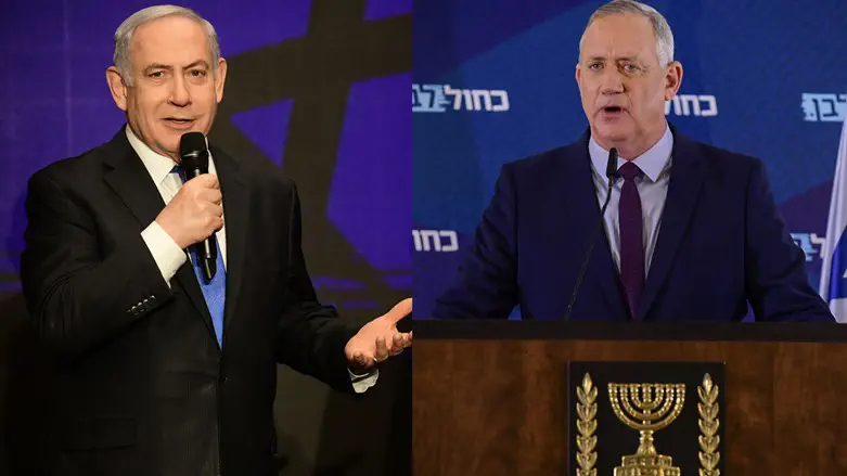 Benjamin Netanyahu (L) and Benny Gantz (R)
