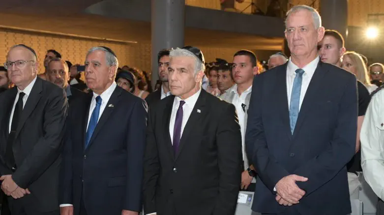Lapid and Gantz at the event