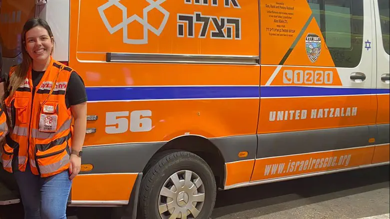 Dana Dicker with United Hatzalah ambulance