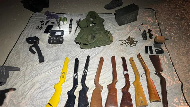 The weapons which were located and confiscated during counterterrorism activity