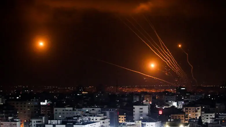 Rocket fire from Gaza during Operation Breaking Dawn