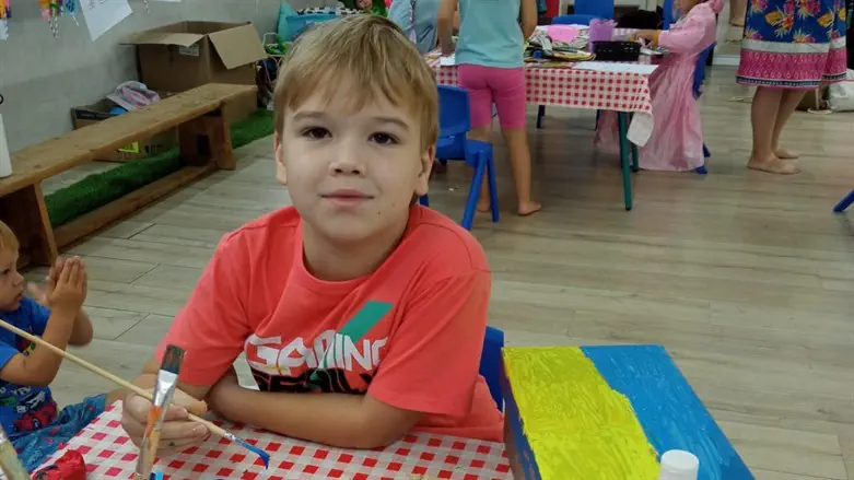 A child at one of six educational support centers in Israel for Ukrainian evacue