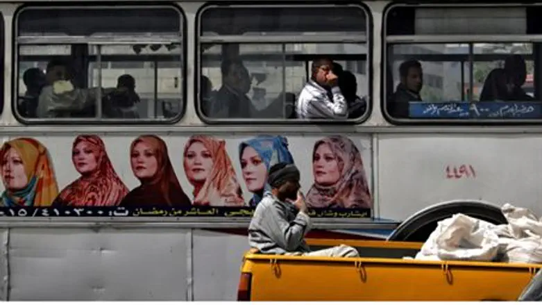 Egyptians on segregated Cairo bus