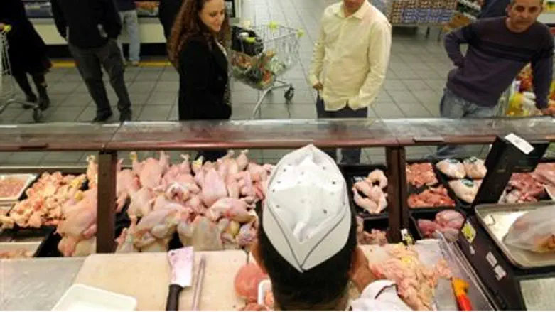 Chickens on sale at Jerusalem supermarket
